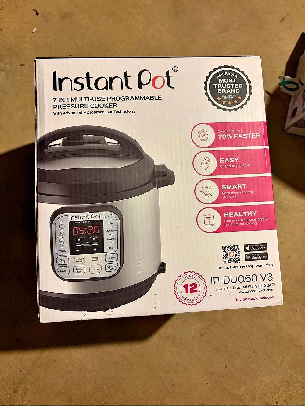 Instant Pot IP-DUO60 V3 7-in-1 Pressure Cooker